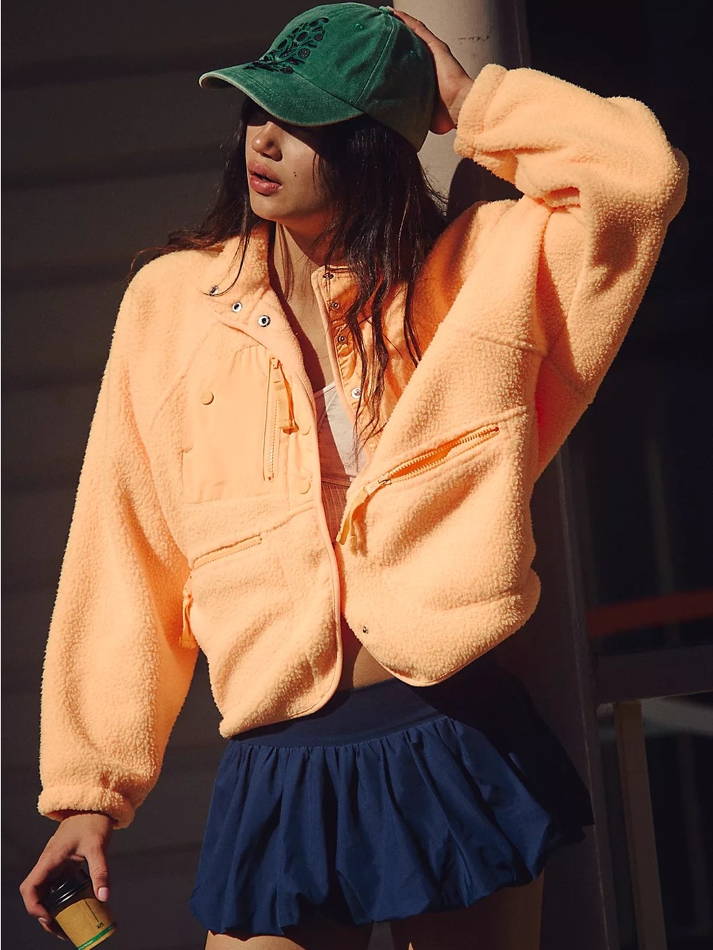 FP Movement Hit The Slopes Fleece Jacket in Neon Clementine XS